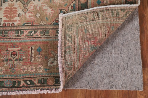 Vintage Muted Pink Traditional Tebriz Area Rug 7'x10' Wool Hand-knotted Carpet - Picture 10 of 12
