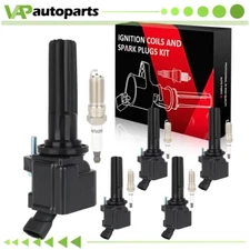 5 For 2007-2010 Hummer H3 3.7L L5 Ignition Coil & 5 Iridium Spark Plugs