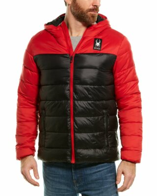 NEW Spyder Circuit Block Insulated Puffer Jacket Men's S-M-L Black / Racing Red
