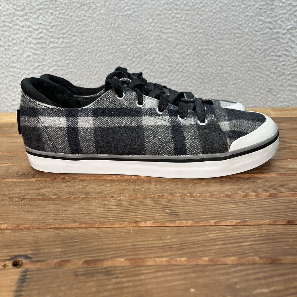 Keen Shoes Womens 10 Black Gray Plaid Wool Elsa III Sneakers Preppy