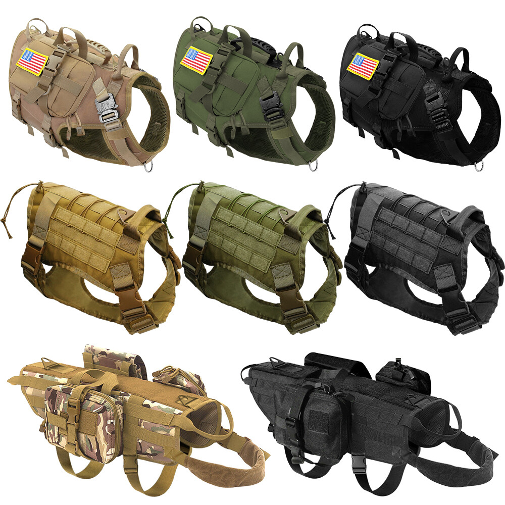 military camo dog harness