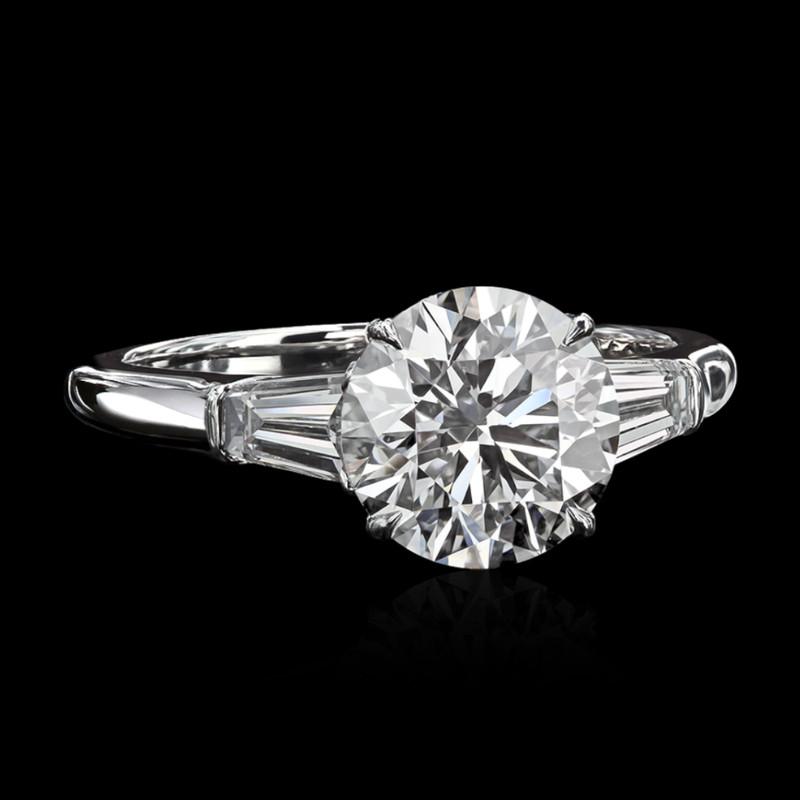 14K White Gold Wedding Ring Lab Grown Diamond 2.20 Ct Round Cut IGI Certified