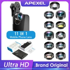 APEXEL ClipOn Phone Camera Lens Kit Wide Angle Fisheye Macro Lens For ALL Phones