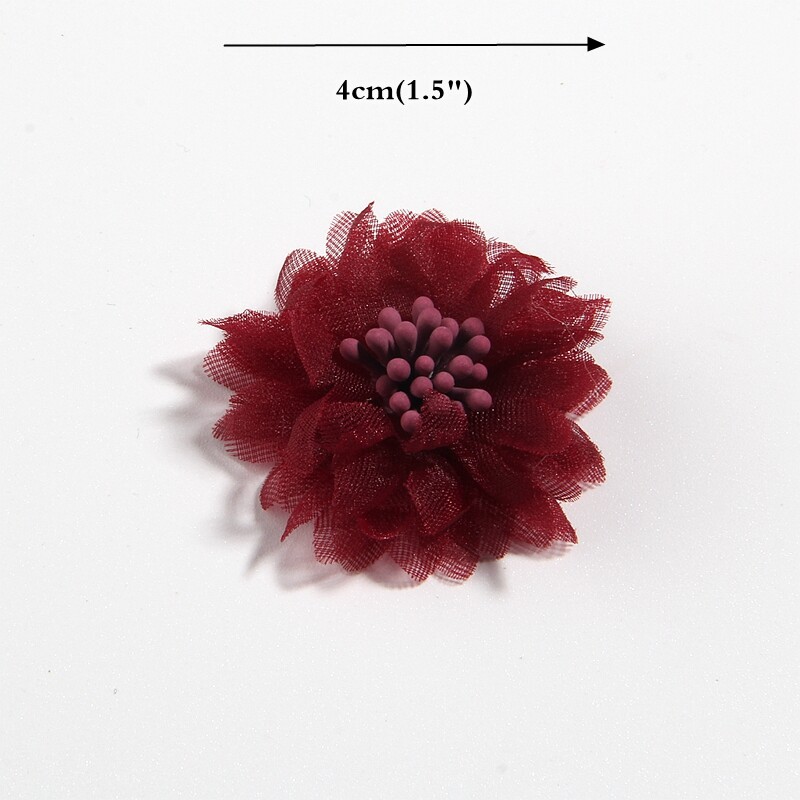 50PCS 1.5" Mini Fabric Flower For Hair Accessories Wedding Bouquet