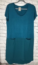 Dolan Anthropologie Dress Tunic Women Medium Left Coast Colorblock Green Stretch