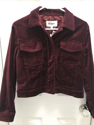 NWT BB Dakota Velvet Jacket Size Small Burgundy