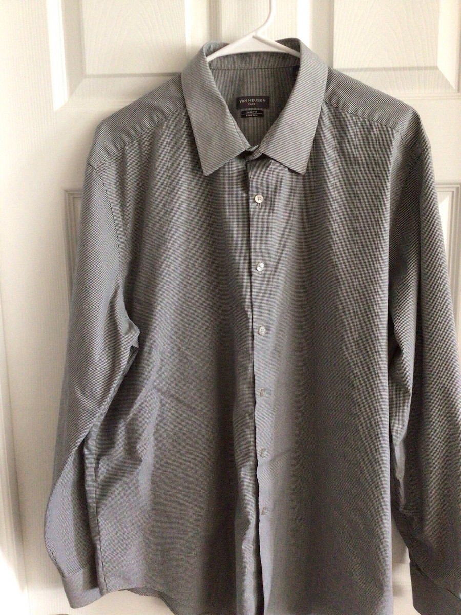 Van Heusen Flex Men's XL 17.5/34-35 Long Sleeve Shirt Slim Fit Button Up |  eBay