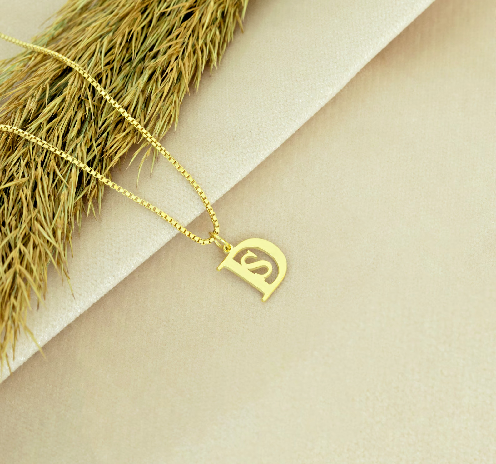 Double Initial Necklace With Box Chain Mother's Day Gift Two Letter Pendant - second product detail image