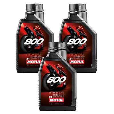 Motul 800 2T Synthetic 2-Stroke Factory Line Road Racing 3L Motor Oil 3 x 1L