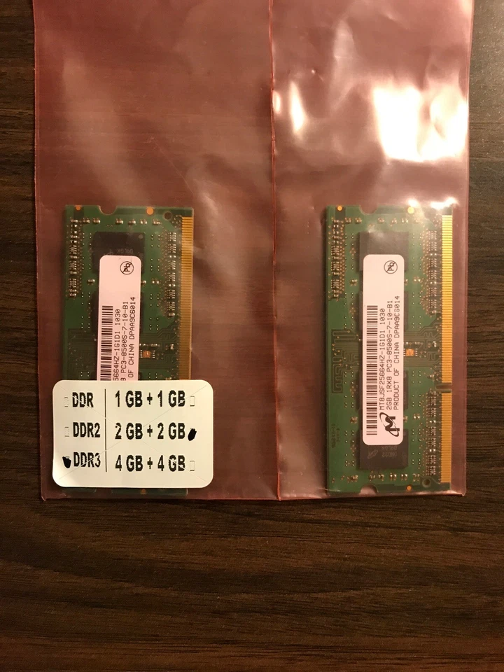 Micron 4GB (2 x 2GB) DDR3 PC3-8500S Sodimm Memory RAM - MT8JSF25664HZ-1G1D1 New - Image 2 of 3