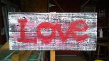 Rustic Reclaimed Wood Sign by DelMarq LOVE Heart