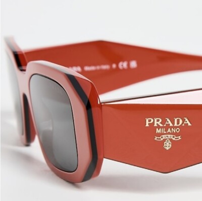 NEW AUTH PRADA PR 17W 12N5S0 Orange/Black UNISEX SUNGLASSES  display picture 3