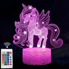 1pc Cute Pony 3D Night Light, With Touch & Re...
