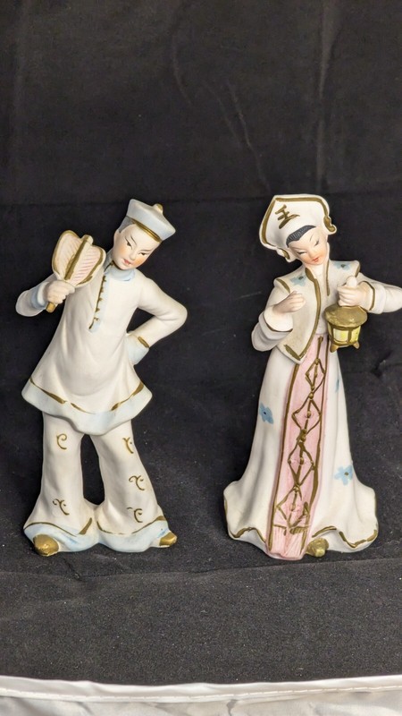 Ucagco Ceramic Japanese Man and Woman Figurines