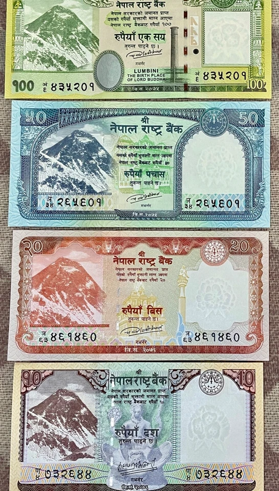 🔥 Juego Completo "NUEVO" de 7 Billetes Moneda Nepal 5-1000 Rupias Monte Everest NUEVO SIN CIRCULAR Foto 4 de 4