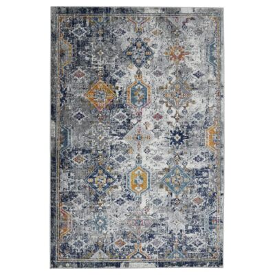 2.4m X 3.4m Blau Und Orange Geometrisch Power Webstuhl Fläche Teppich