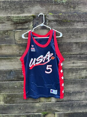 Champion USA Grant Hill Dream Team Basketball Jersey #5 Size 44