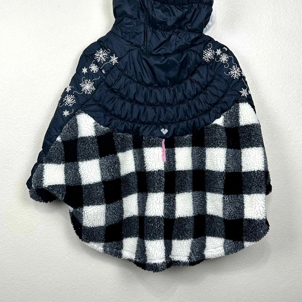 Obermeyer 女孩黑色格子套衫绝缘滑雪帽衫 Minuet Cape 尺寸 XL — 第 4/4 张图片