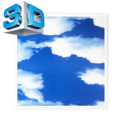 3D LED Panel Slim Einbauleucte Deckenleuchte Rasterdecke Slim Blau Himmel 62x62 