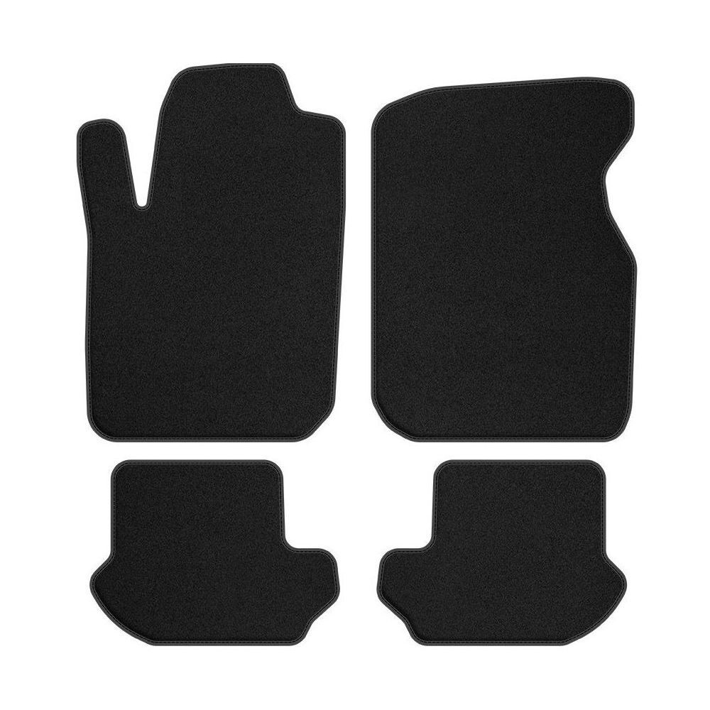 Jeu tapis de sol velours premium cuir noir pour Ford Ka I 1996-2003 avant protection habitacle