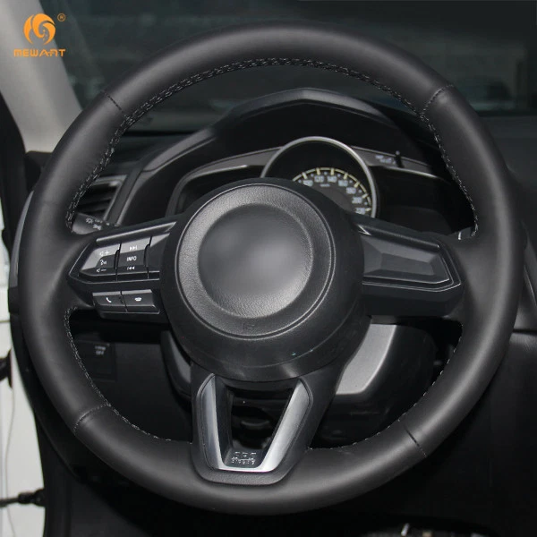 Cubierta de volante de cuero negro para Mazda 6 Axela 2017 Mazda CX-9 #MZ01 Foto 4 de 4