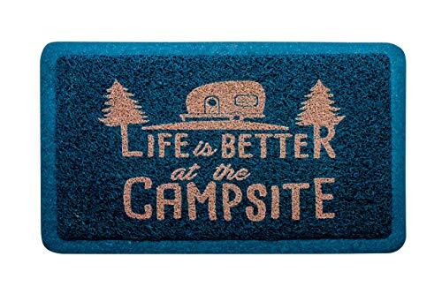 Camco Life Is Better At Campsite Coasters - Neoprene RV Design 2 Pack Blue