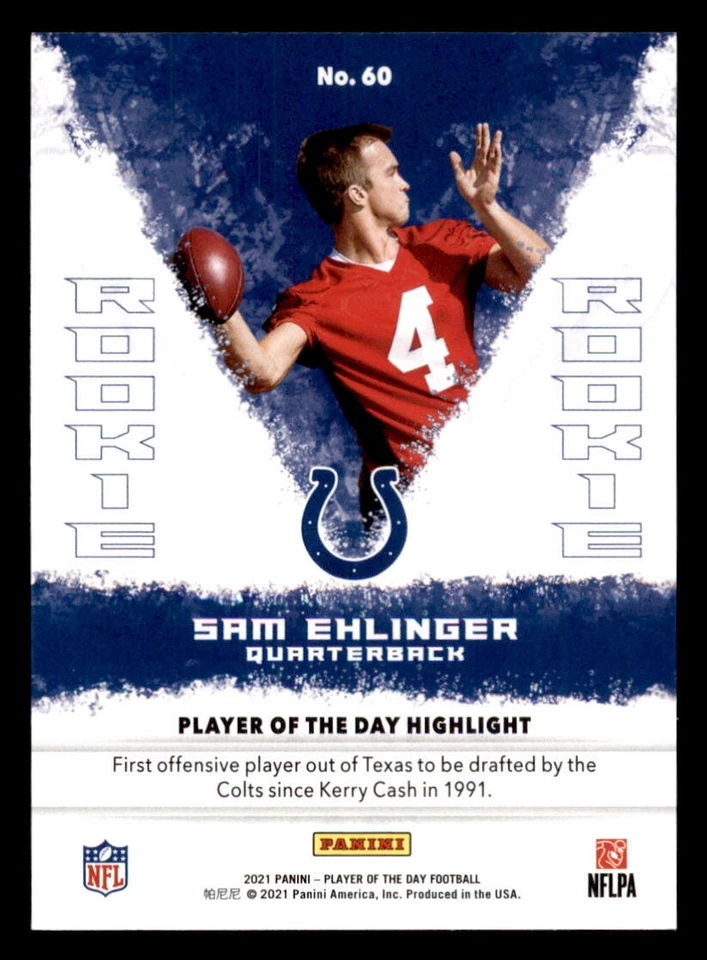 2021 Panini Player of the Day #60 Sam Ehlinger - Image 2 of 2