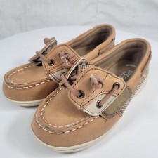 Sperry Top Sider Boat Shoes Child 10M Angelfish YG36193A Brown Leather Lace Up