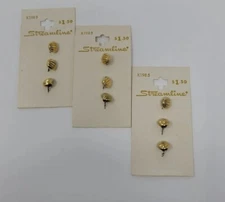 Vintage Streamline Gold Round Buttons NOS (9 total) Size 14 (3/8") 9mm ~ K198 5