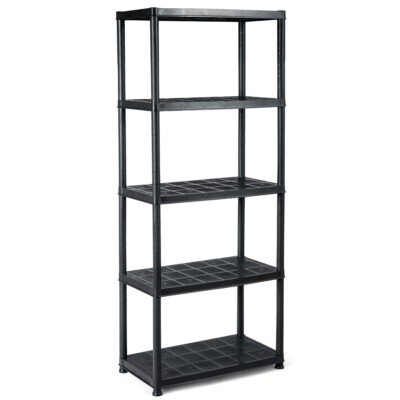 5-Tier Storage Shelving Freestanding Heavy Duty Rack,28''L X 15''W X 67''H,Black