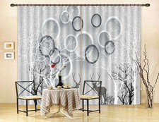 Snow Forest Deer 3D Curtain Blockout Photo Printing Curtains Drape Fabric Window