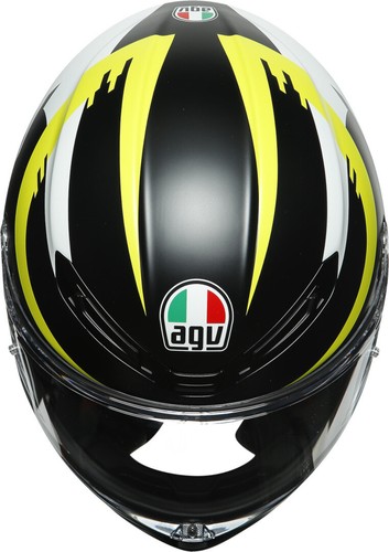 AGV K6 Top Rapid 46 Black Yellow Fluo Matt Replica Casque Intégral Fibre TG Ms - Photo 6/7