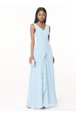light blue ruffle bridesmaid dress Brynn Trendy Ruffles Ruched Short Chiffon Bridesmaid Dresses main image 0