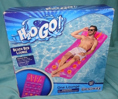 = Bestway H2OGO Beach Bed Lounge Inflatable Pool Float with Pillow NEW