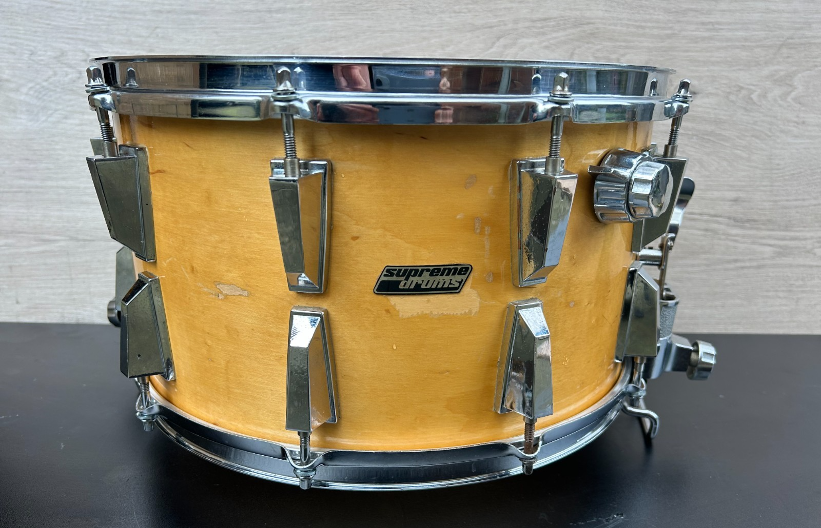 1980's ARIA 14"x08" 10-lug Snare Drum Parallel Action Strainer **VIDEO DEMO* photo 2