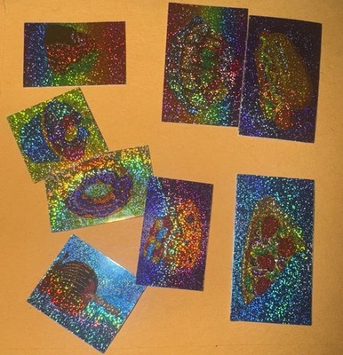 Vintage Lisa Frank Stickers Lot Galactic Junk Food Hot Dog Pizza Sweets Glitter