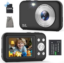 Digital Camera, Kids Camera with 32GB Card, FHD 1080P 44MP Vlogging Camera, 16X