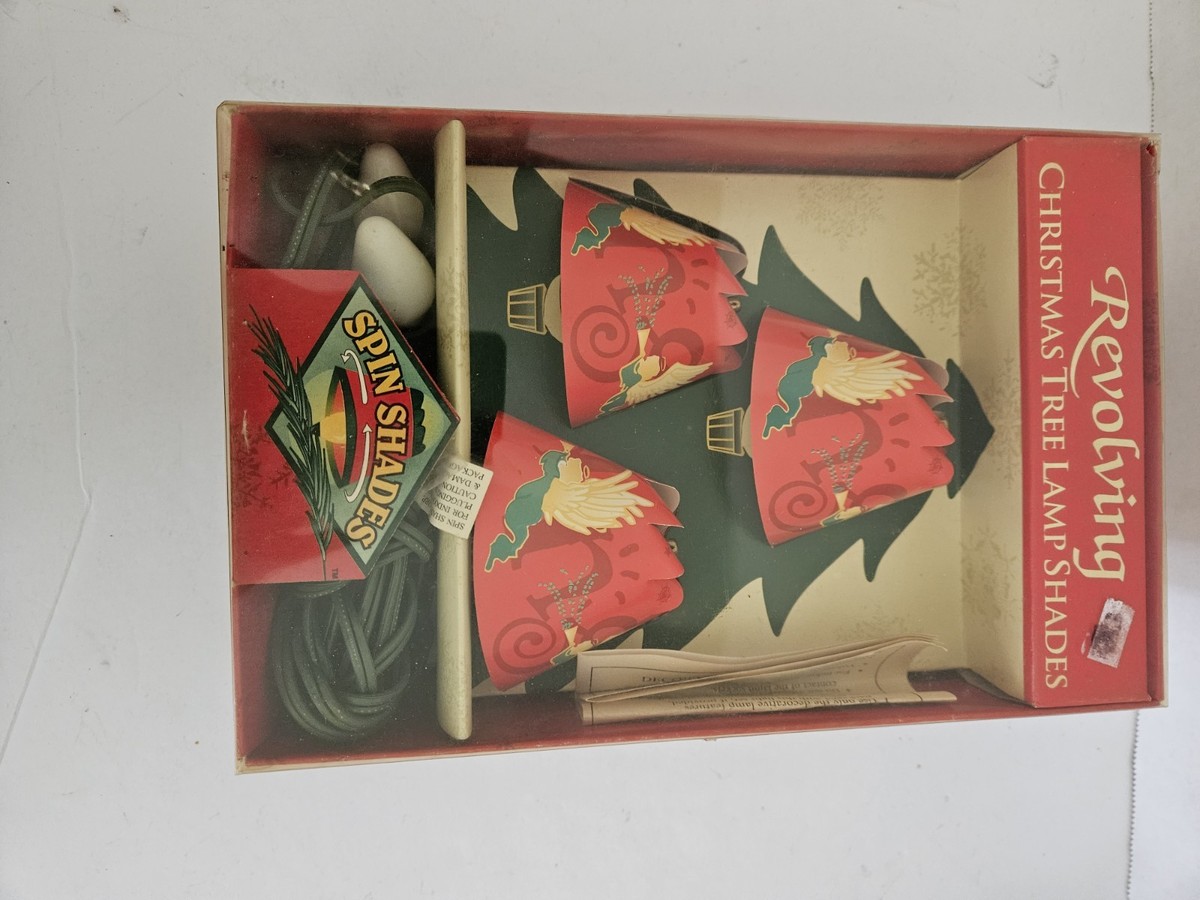 Vintage Spin Shades Revolving Christmas Tree Lamp Shades Red