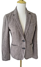 2009 GAP Blue Label -100 WOOL Heritage Herringbone Tweed Jacket Blazer SZ 2 XS