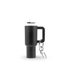 1 Mini "Stanley Style" Tumbler Keychain Cup Chapstick Holder - Black Color