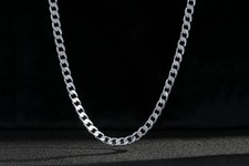Silver Filled | 6mm Cuban Curb Chain Necklace | 20" & 24" For Men & Women's