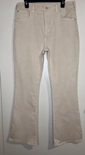Pilcro Anthropologie Jeans The Icon Size 32 Ivory Flare Cotton Stretch