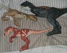 3 Mattel Jurassic Park World Legacy action figure Lot Carnotaurus 2 Atrociraptor