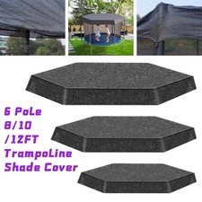 Trampoline Shade Cover Canopy Trampoline Sun Protection Covers for 6 Poles Black