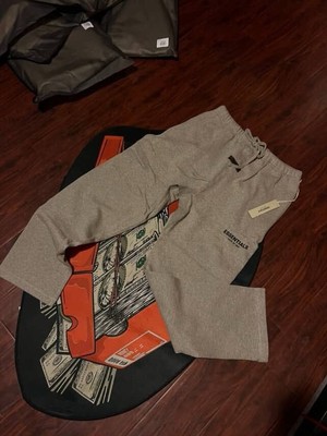 Essentials Uncuffed Dark Oat Sweatpants