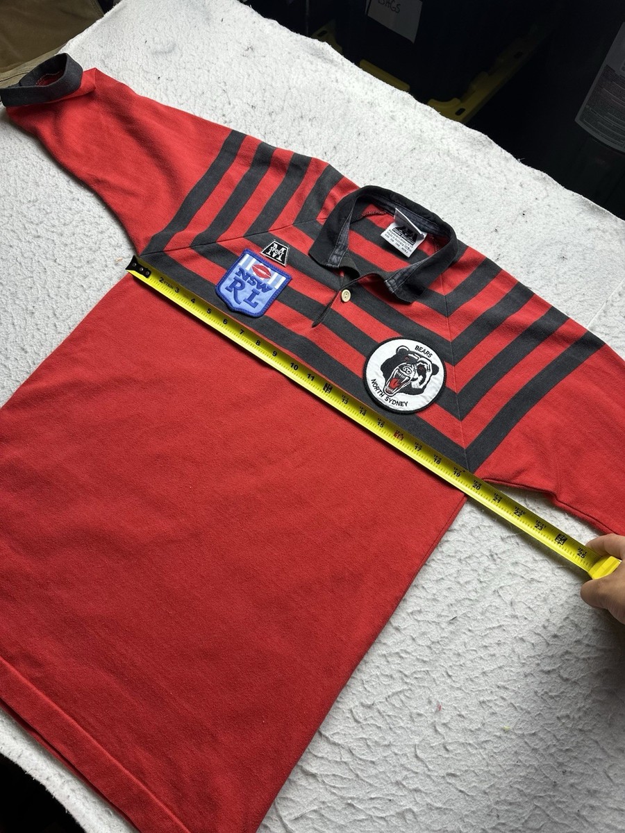 Vintage Men's North Sydney Bears Rugby Jersey 90s NSWRL Striped