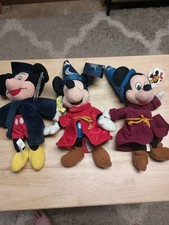 Disney Mouseketoys Mini Bean Bag Plush Lot of 3 Mickey Mouse Sorcerer