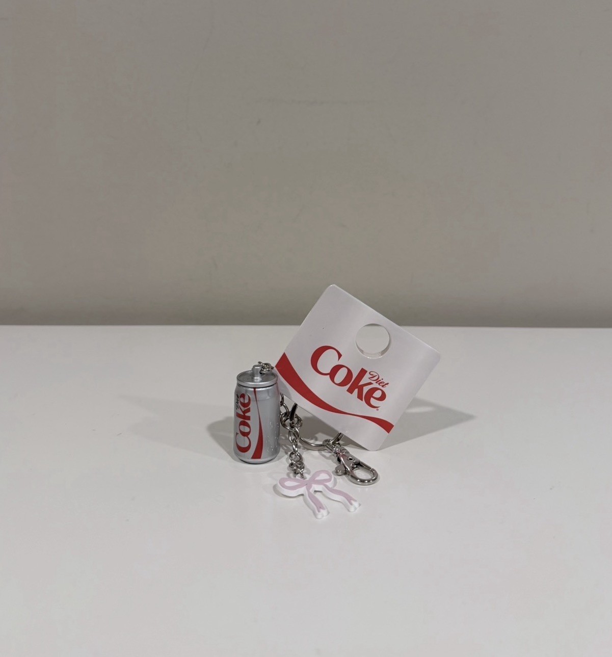 Diet Coke Graphic Keychain Charm with Pink Bow Target Exclusive