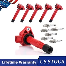 UF242 Ignition Coil Pack and Iridium Spark Plug Set of 6 for Acura CL TL 3.2L V