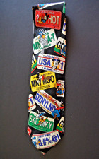 Vintage Mickey  Inc. Michey Mouse License Plate Necktie  100% Silk